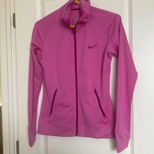Nike DRI - FIT Pink Medium Fitted Zip Jacket W/ Zip Pockets